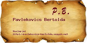 Pavlekovics Bertolda névjegykártya